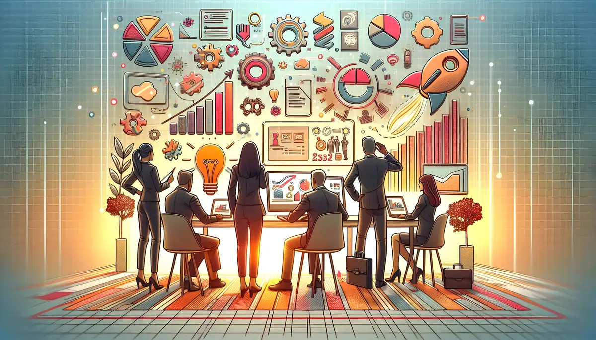 2D minimalize vector as Marketing team brainstorming innovative ideas concept as A vector illustrati