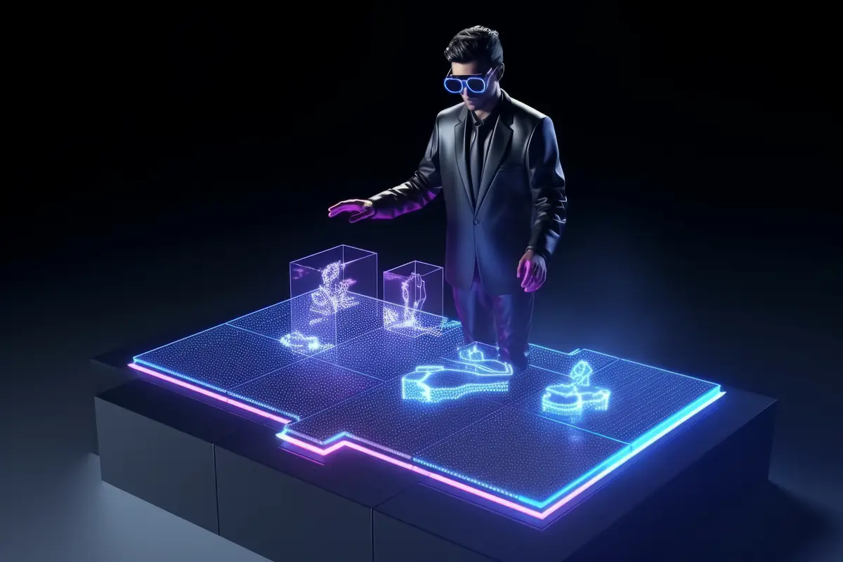 Person using ar technology to perform their occupation